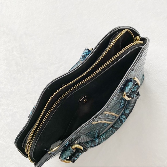 Faux Croc Print Mini Bag With Gold Studded Hardware - Picture 11 of 14